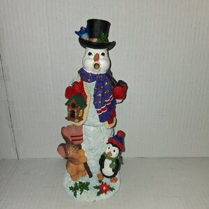 Jaimy Smoking Snowman Penguin 10.5 Inch Resin Incense